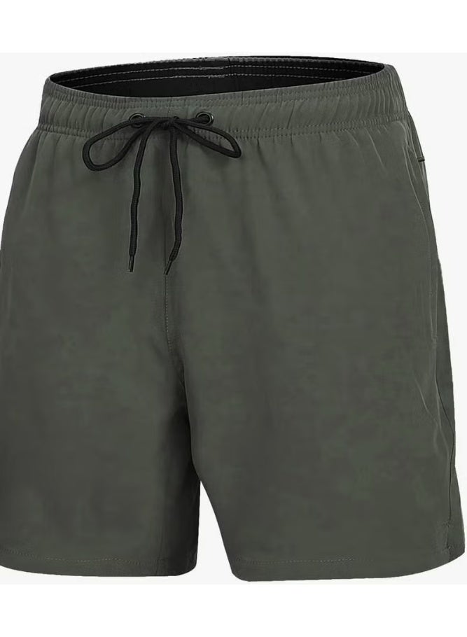 Angelsin Men's Basic Standard Size Swimsuit with Zipper Pocket Swim Shorts - Image 4